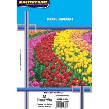 Kit 200 Folhas Papel fotográfico Matte Fosco 170g A4 Premium  MASTERPRINT