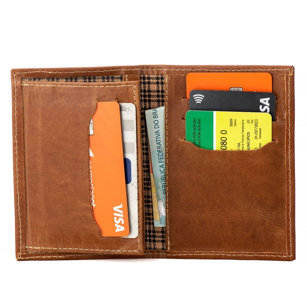 Carteira  Masculina Couro Porta Cartão Slim Cartão Cnh Dinheiro Rg