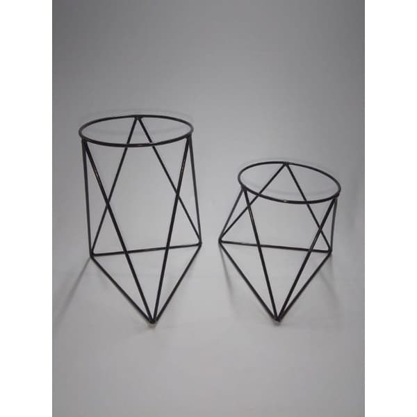 kit 2 suporte geométrico para vasos decorações de Jardim ag