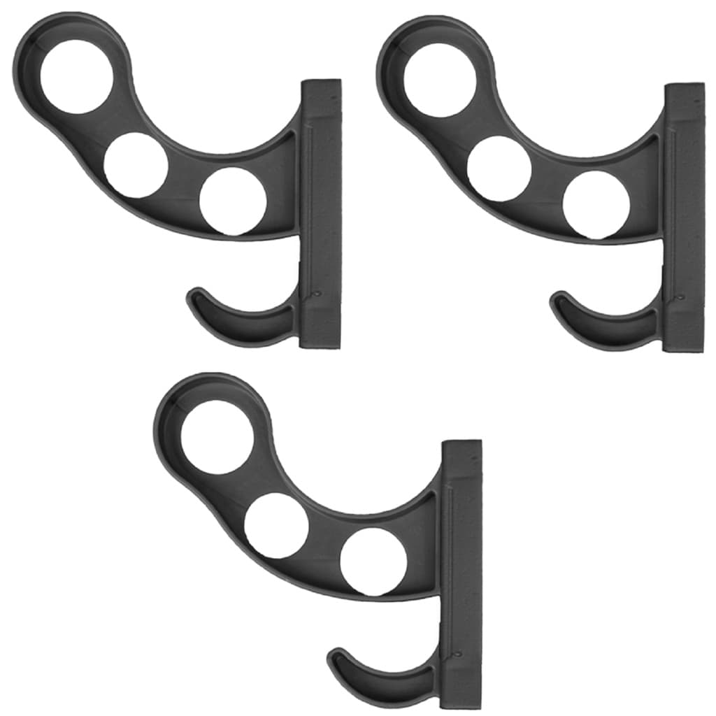 Kit 03 Suporte De Parede Para Pendurar Capacete E Acessórios Preto