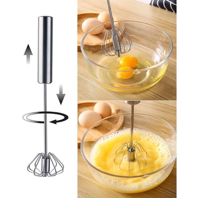 Misturador Manual Batedor Semi-Automático Aço Inoxidável Mixer de Ovos Creme