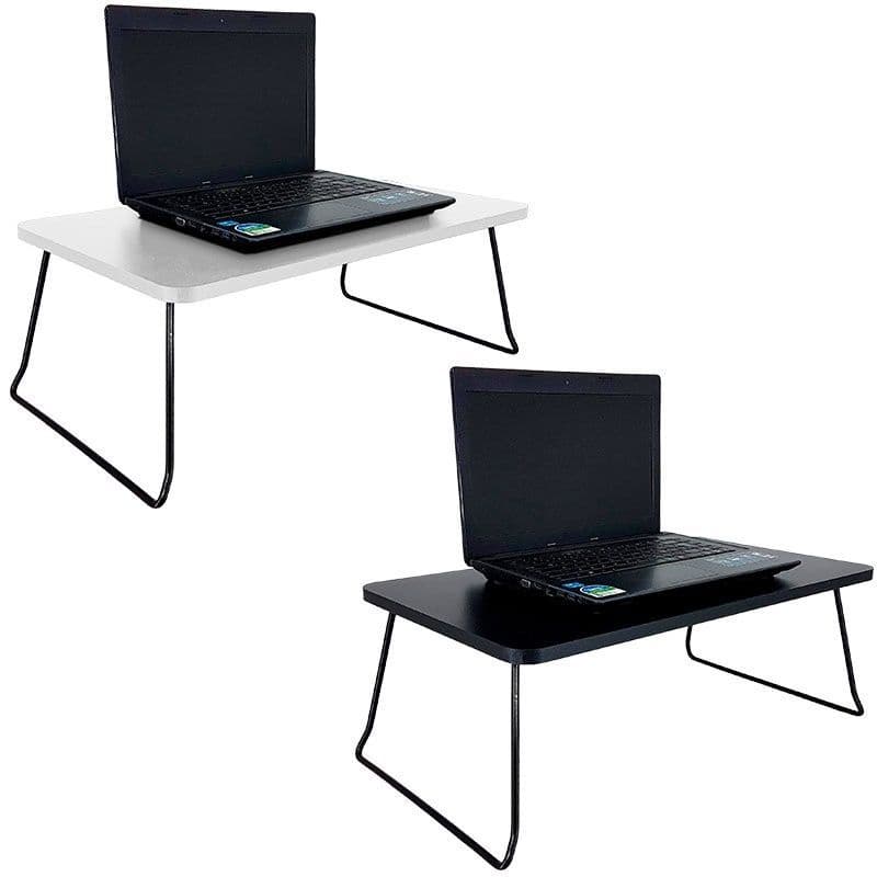Mesa Suporte Multiuso Para Notebook Dobrável preto madeira