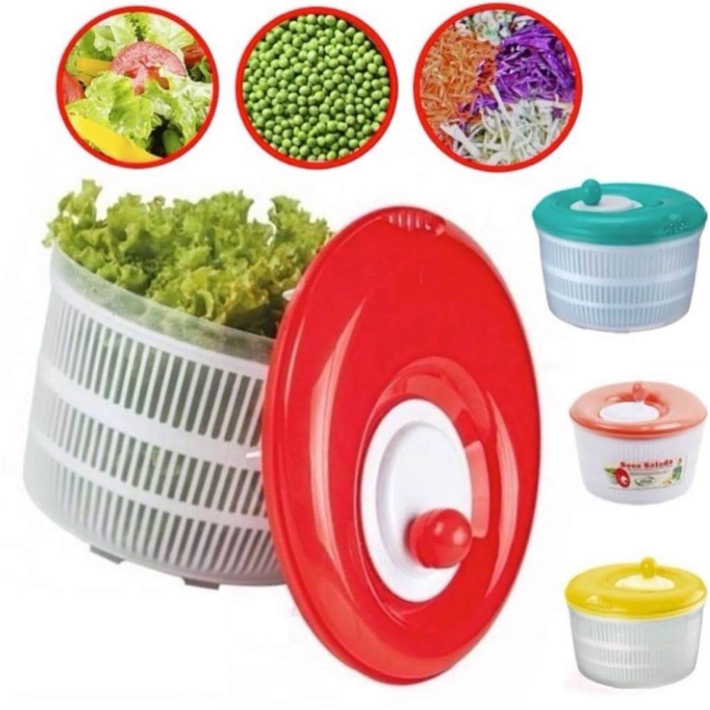 Centrífuga Seca Salada Manual 4,5 Litros Ideal Para Verduras, Legumes Folhas e Vegetais