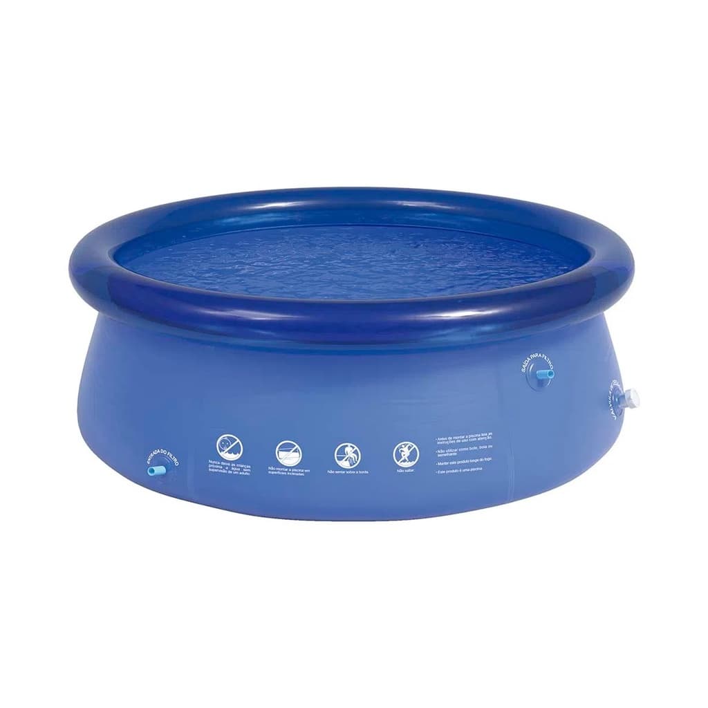 Piscina Inflavel Redonda 1400 Litros Infantil Adulto com Kit Reparo Fun Resistente Mor