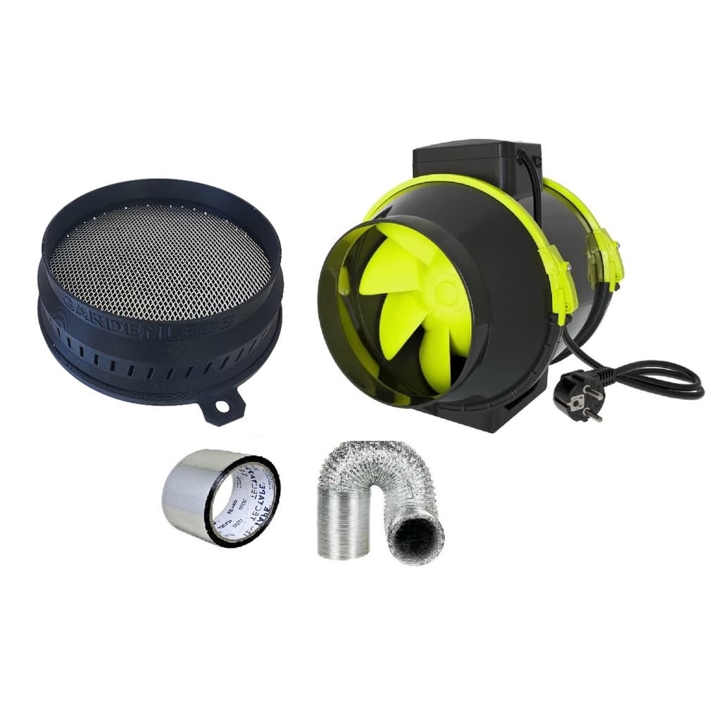 Kit Exaustor Turbo 220v + Filtro de Odor Carvão Ativado + Duto + Fita Grow Cultivo Indoor