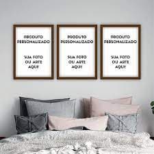 Quadro decorativo 5 e 3 peças sua foto para sua sala ou quarto