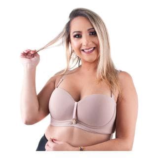Sutiã Tomara Que Caia Plus Size Reforçado Com Bojo Alça Removível