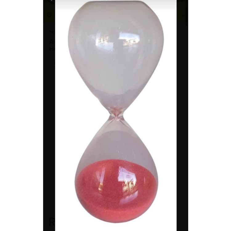 Ampulheta de Vidro Areia Rosa Clink 21cmx8cm 30 min.