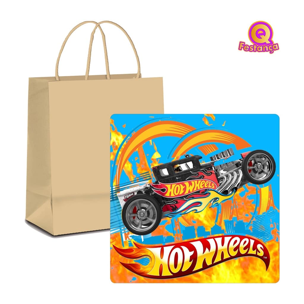 Adesivos para Sacolinha Hot Wheels Carrinhos- Sacola Saquinho Surpresa Lembrancinha Decoração Festa