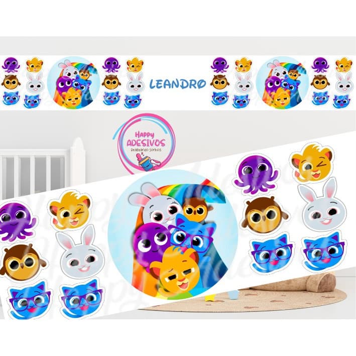 Faixa Adesiva Decorativa Infantil Menino Teen Bolofofos Desenho Tv Papel de Parede