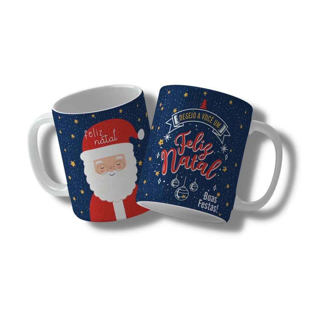 Caneca de Natal Personalizada de Cerâmica com Diversos Modelos - Feliz Natal