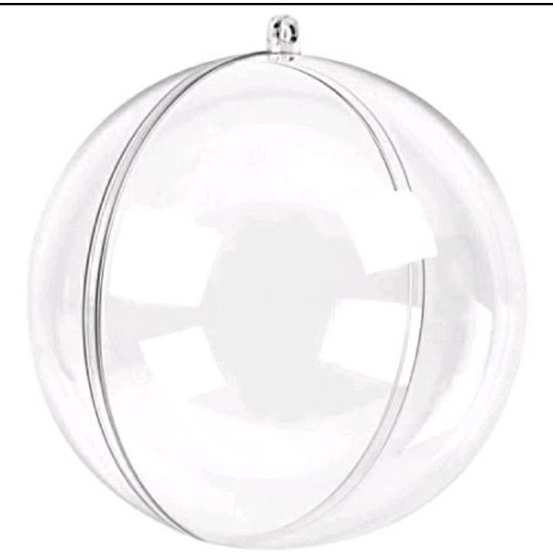 Bola Natalina Transparente Para Personalização Kit C/30 Unidades