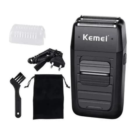 DC Barbeador Kemei KM-1102 preto 110V/240V envio imediato
