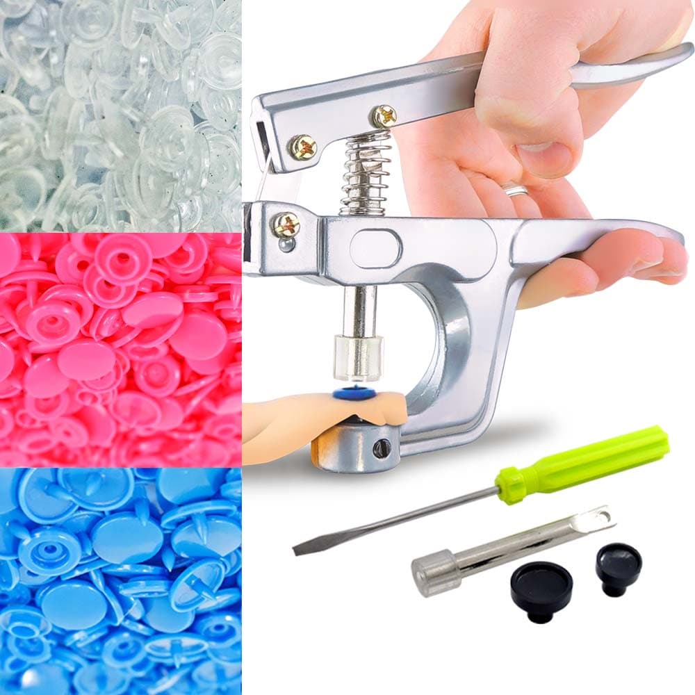 Alicate Pregar Botao Pressao 3 Matrizes + Botoes 10 12 15 150pc