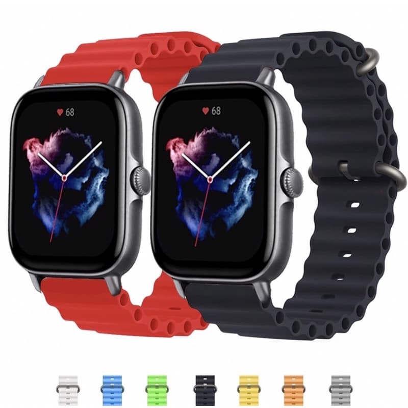 Pulseira 20mm Oceano Silicone Amazfit Bip, Bip Lite, Bip S, Gts, GTR 42mm Lançamento Ocean