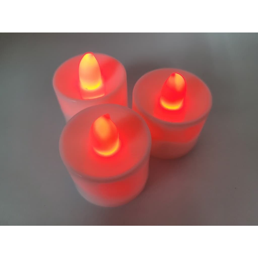 Vela Decorativa Em Led Vermelho Reto