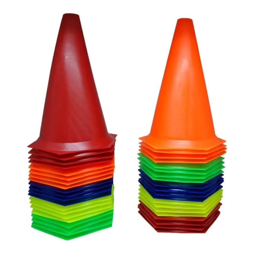 Kit 20 Cone 24cm Flexível Circuito Funcional Treinamento