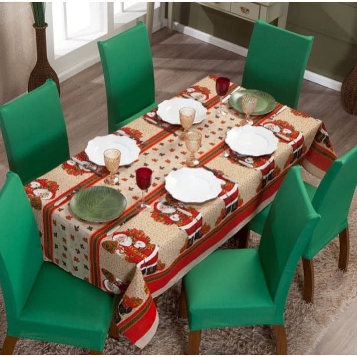 ✨ Toalha de Mesa 4 e 6 Lugares – Decoração Natalina Premium