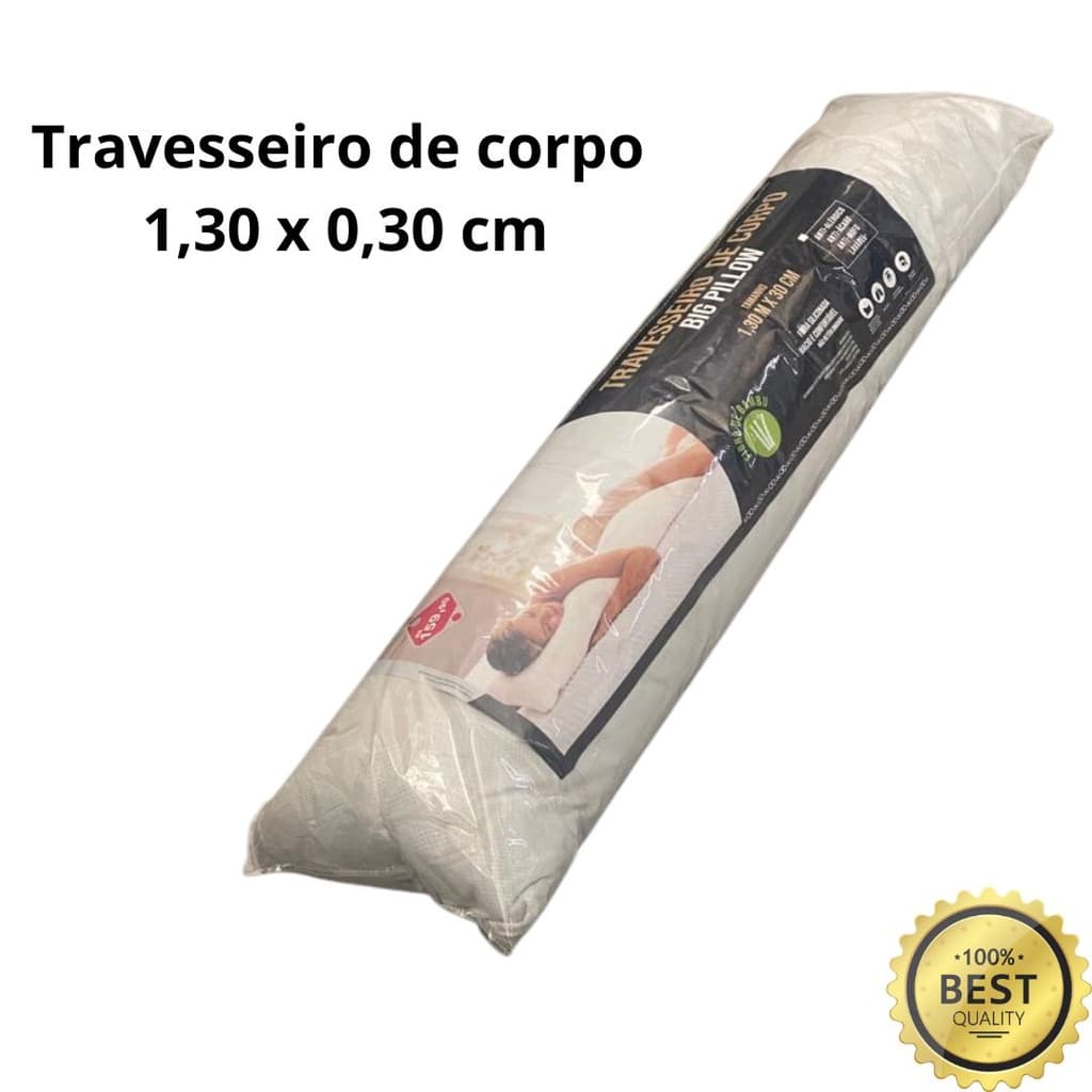 Travesseiro de Corpo Premium Bodypillow 1,30 metros e 30cm Grande Gigante Confortável