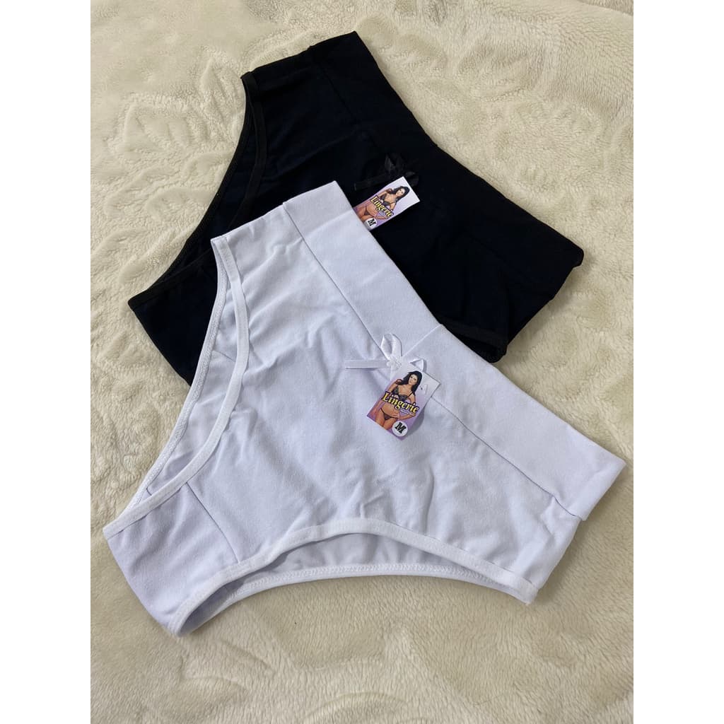 Kit 2 Calçola Cotton Conforto Cintura Alta Algodão Senhora Pos Parto