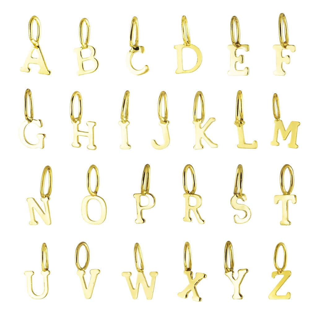 Pingente Ouro 18k Letra Letras Alfabeto 9mm Espelhado Para Colar Corrente