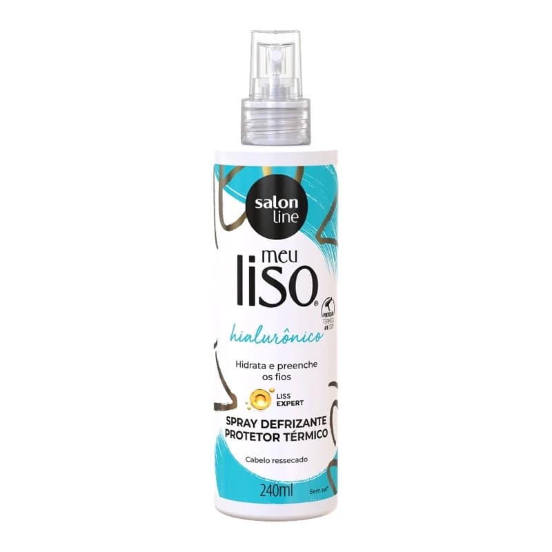 Defrizante Spray Salon Line Meu Liso Ácido Hialurônico controle de frizz Protetor Térmico 240ml.