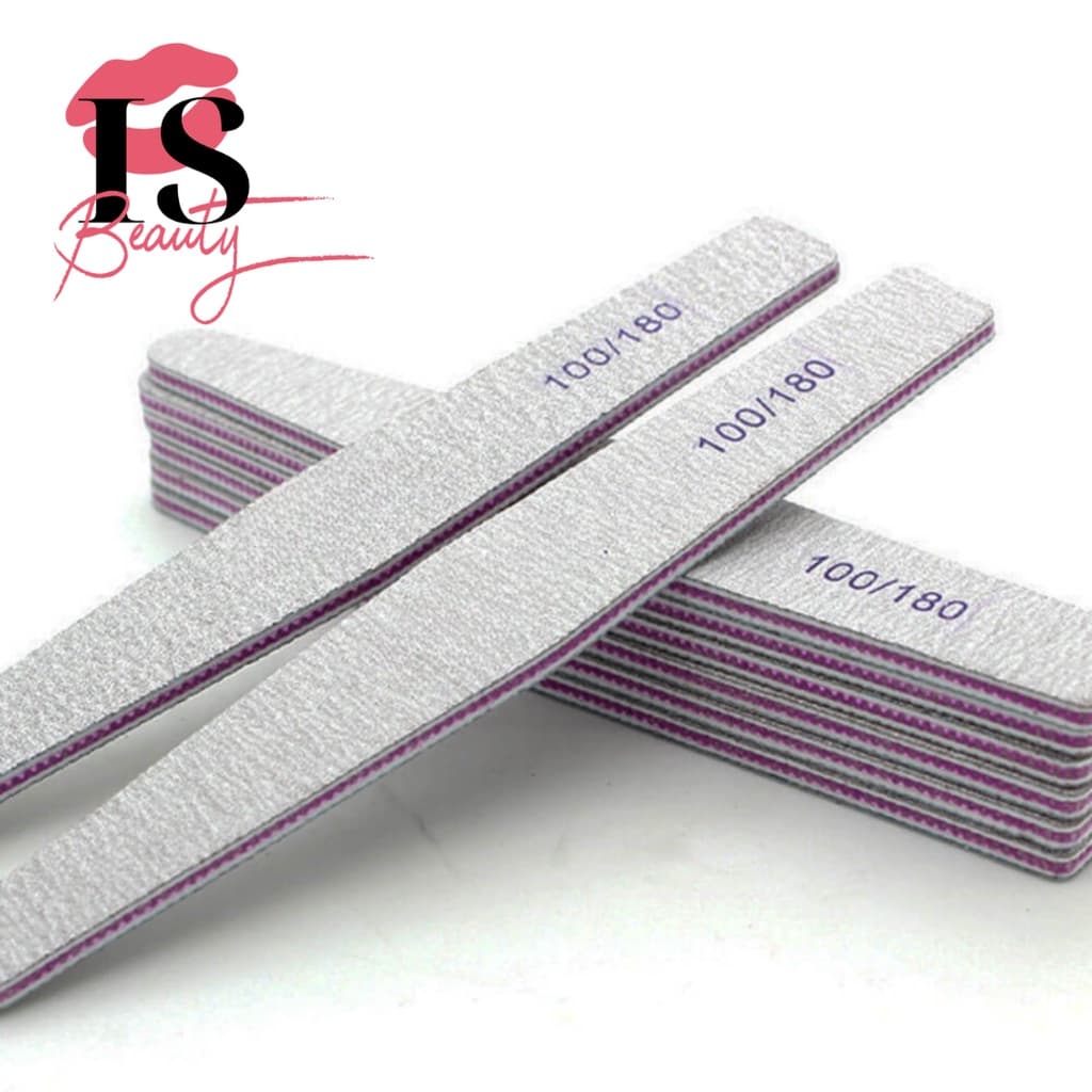 KIT Lixa Unha Bumerangue Lavável 100/180 Profissional (3/6/12/22) Unha Alongamento Gel Fibra