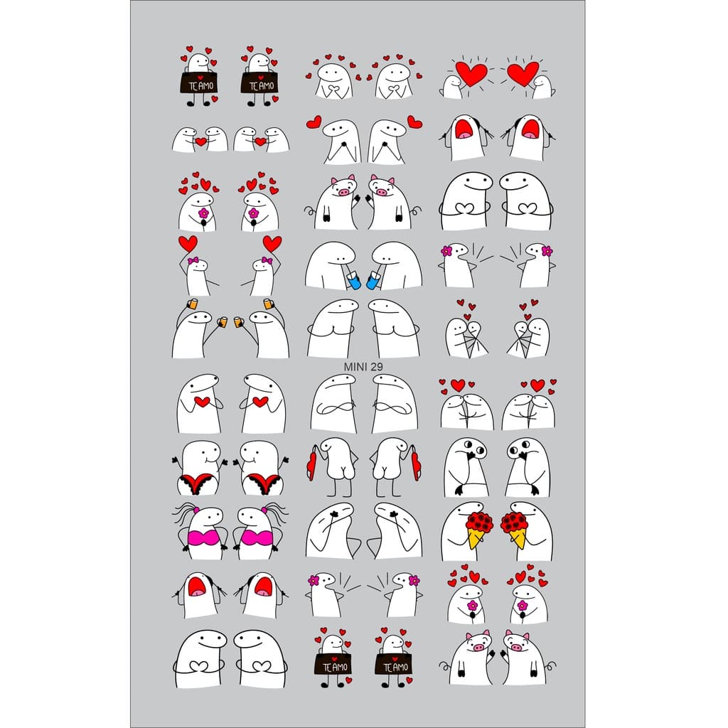 60 Adesivos de Unha 3D  Bento Flork PRÉ PRONTO - modelo MINI 29