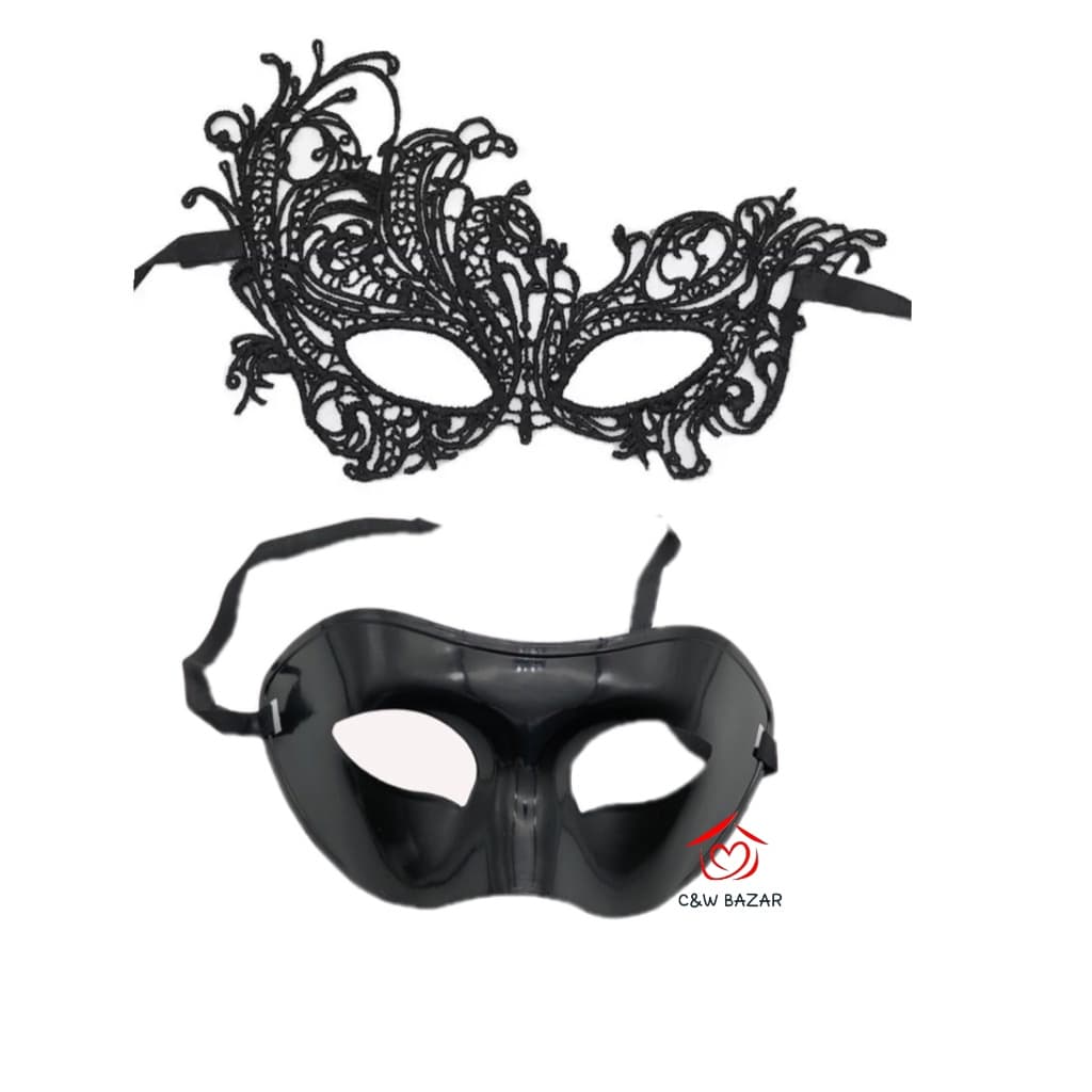 Kit 2 Máscaras Casal Venezianas LISA + RENDA Baile Luxo para festa ou Carnaval