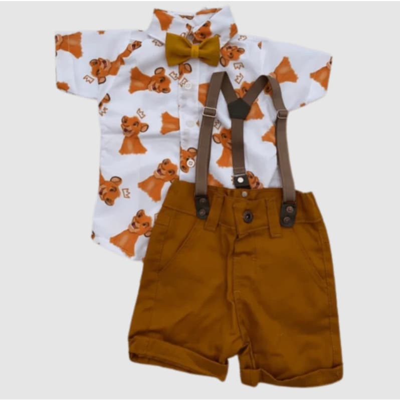Conjunto Infantil Rei Leão Desenho Simba Roupa de festa de menino