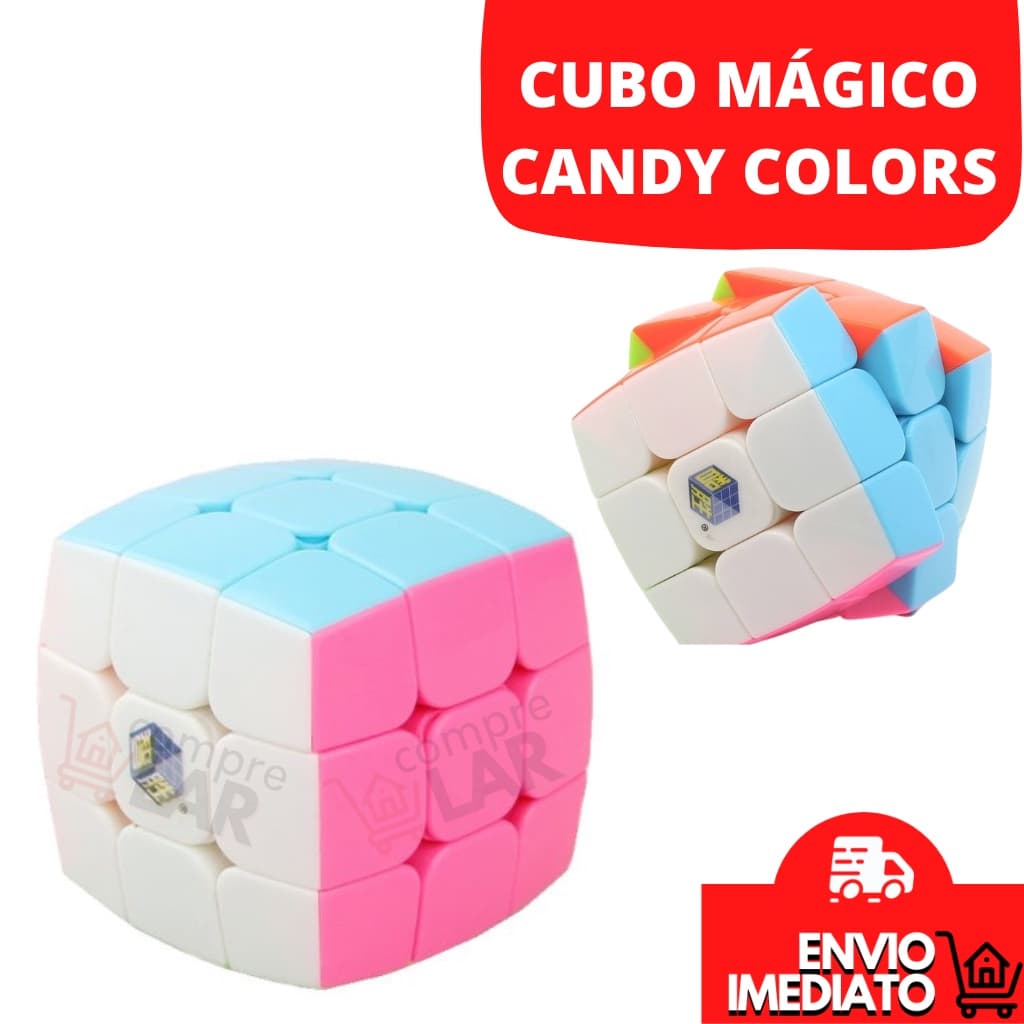 Cubo Mágico Candy Colors Canto Arredondado Brinquedo Anti Estresse Enigma Divertido Pillow Bread