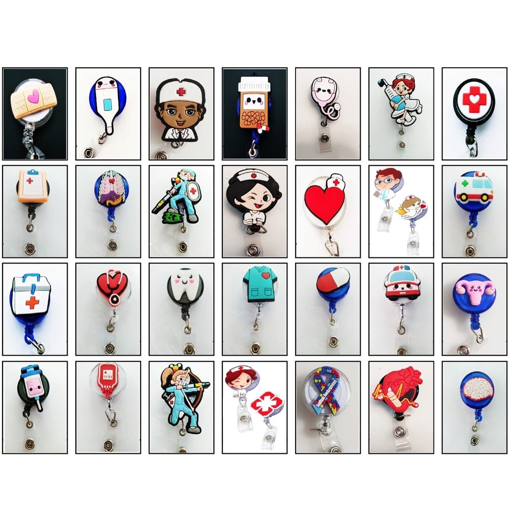 Porta Crachá Retrátil Personalizado Área da Saúde Medicina Enfermagem enfermeira hospital médico
