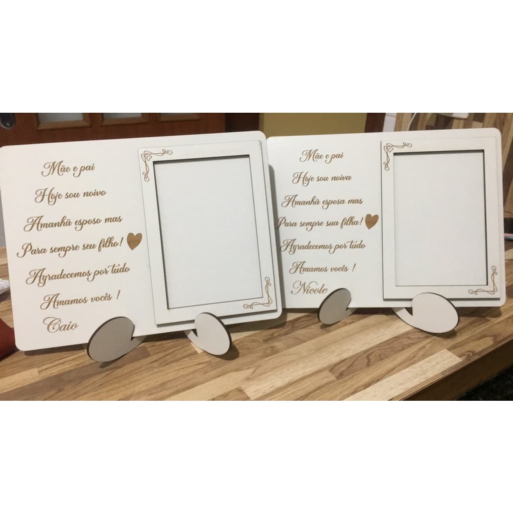 2 Porta Retratos Personalizados para casamento em MDF