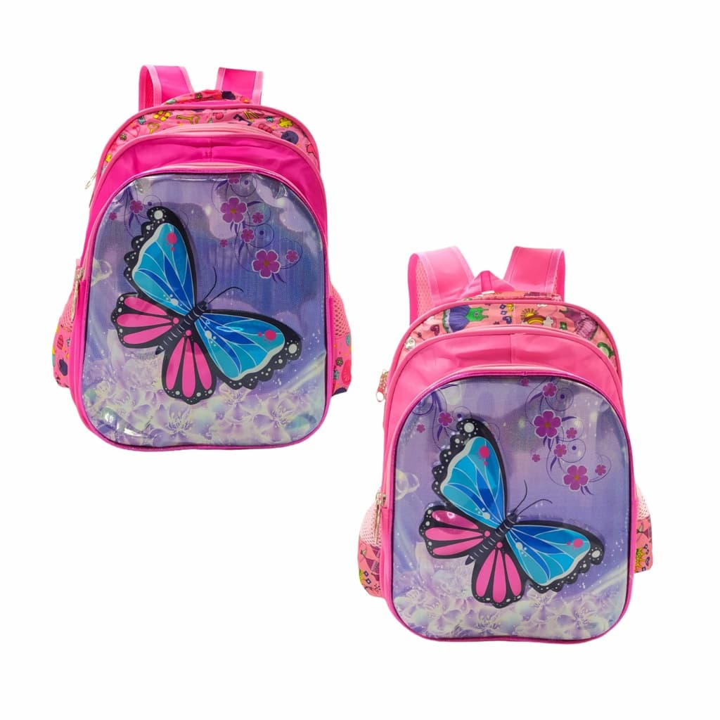 Mochila Escolar Infantil Feminina 3D Borboleta WL-C143