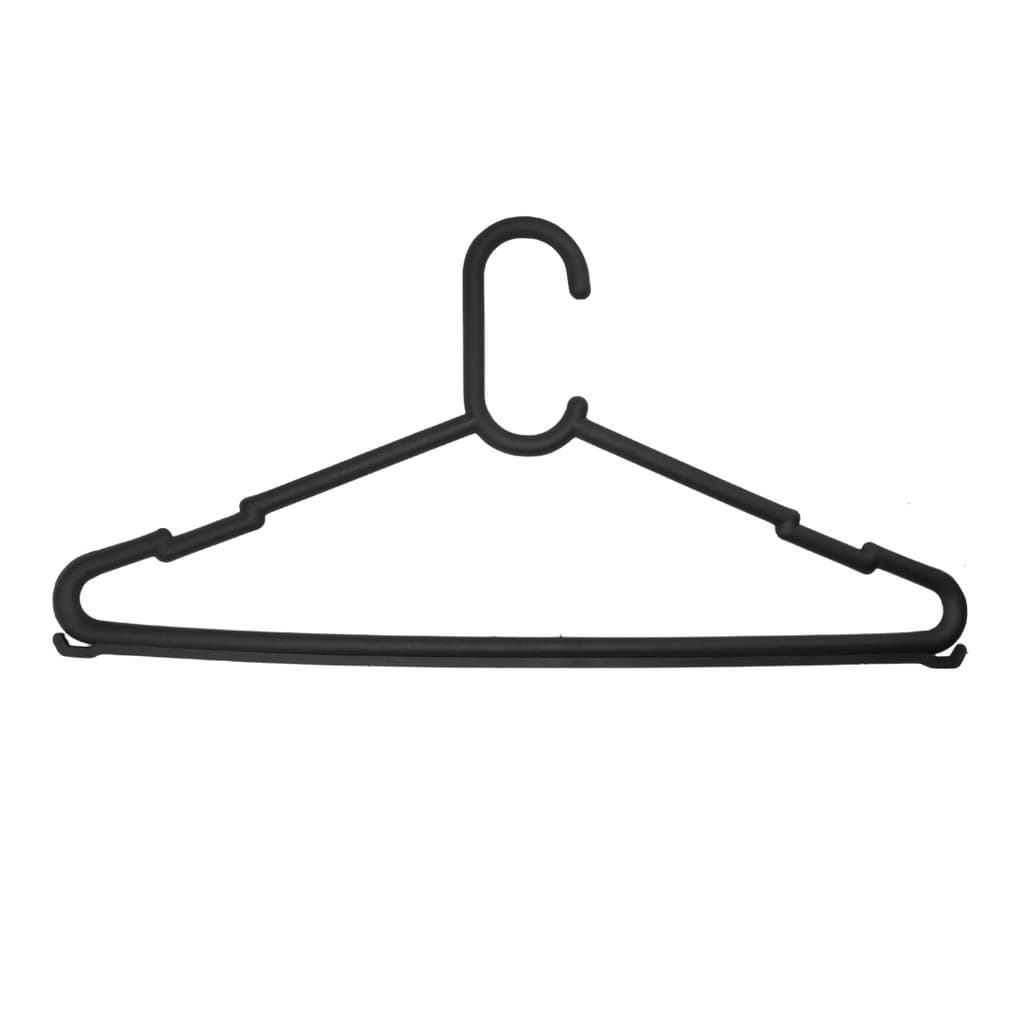 Cabide De Roupa Adulto Plástico Preto Reforçado Kit com 10 unidades Preço de Fábrica