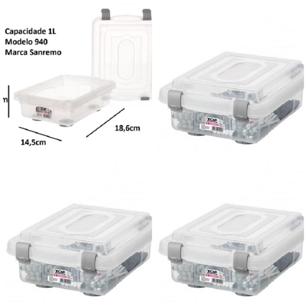 Kit com 3 peças organizador de Ferramentas pregos e parafusos diversos REF 35