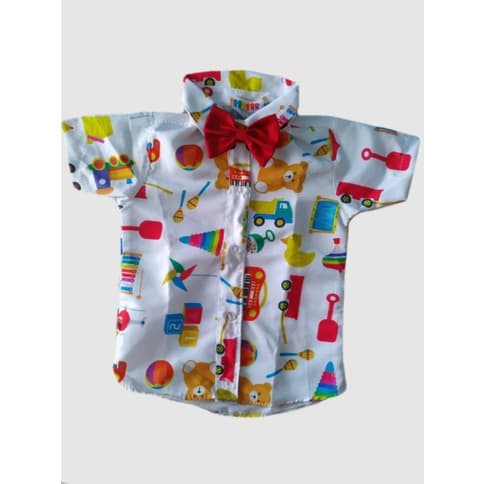 CAMISA TEMÁTICA Brinquedos Roupa Infantil BLUSA+GRAVATA roupa de aniversário de menino Roupa de festa