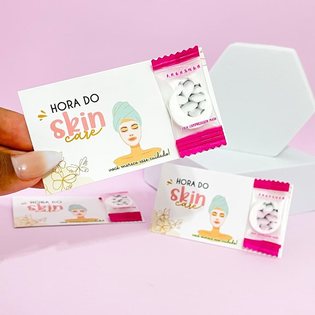 15 máscaras pastilha com cartão de instruções de uso - mimo para cliente