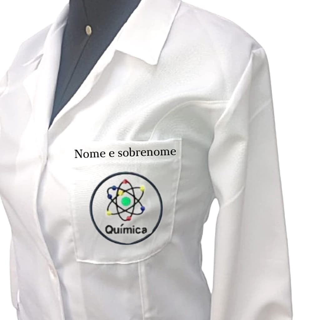 Jaleco personalizado com Bordado Química