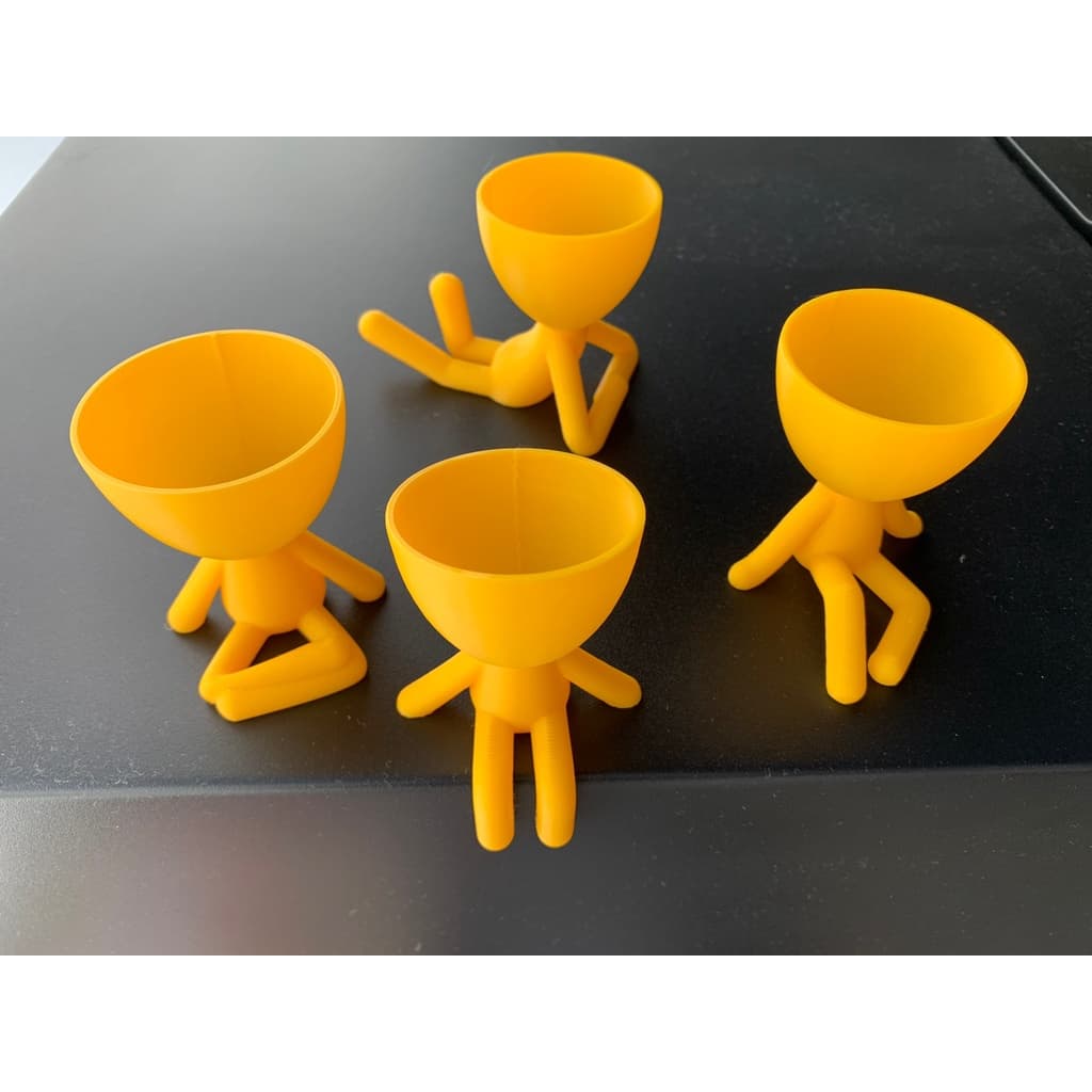 Robert Plant Kit com 4 mini Vasinhos Decorativos 6cm para Cactos e Suculentas Amarelo