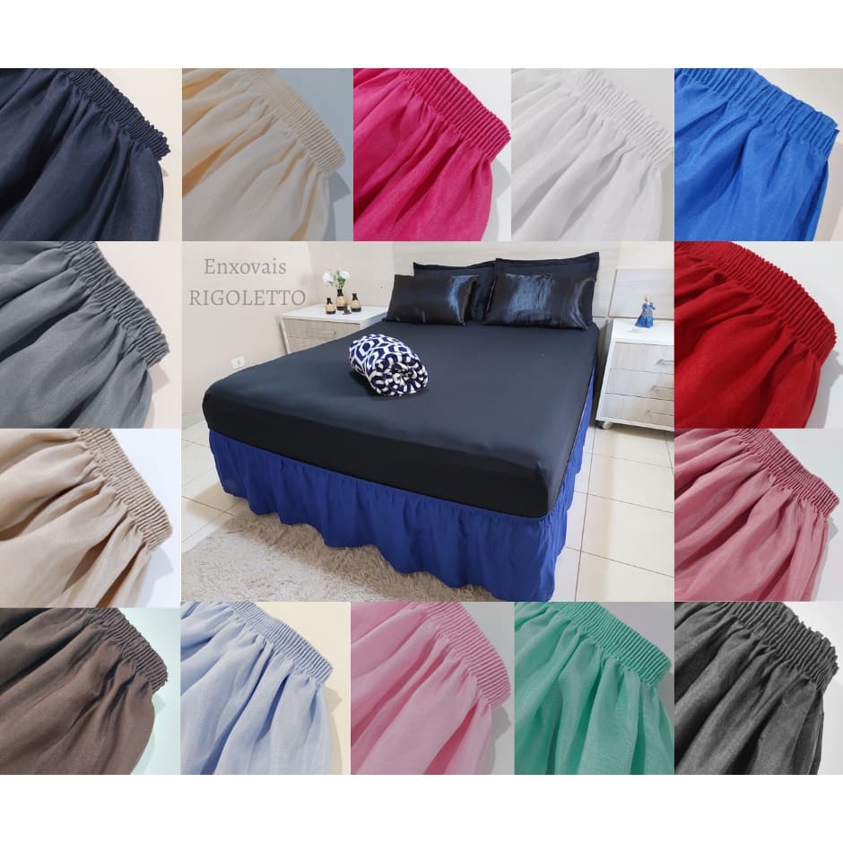 Saia Box Para Cama Casal Padrão (Lindas Cores )