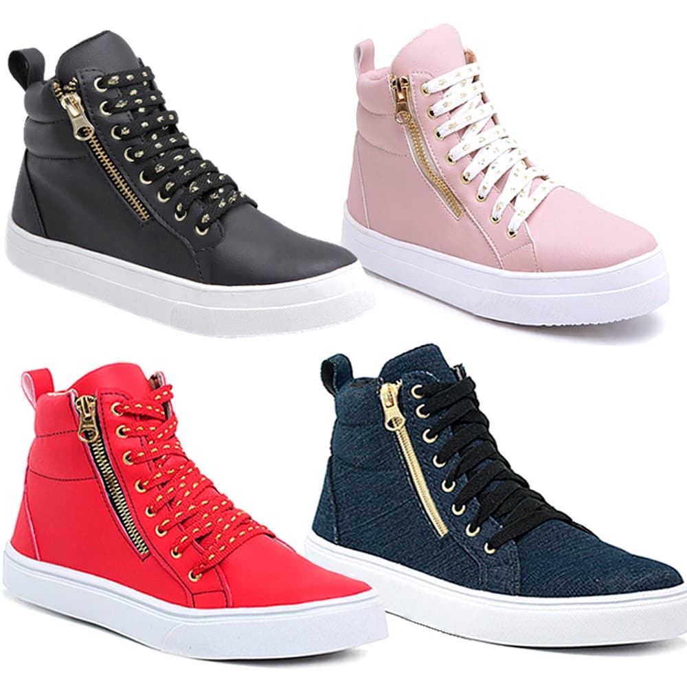 Bota Botinha Feminina Tênis Caminhada Academia Casual Leve Confortável Feminino