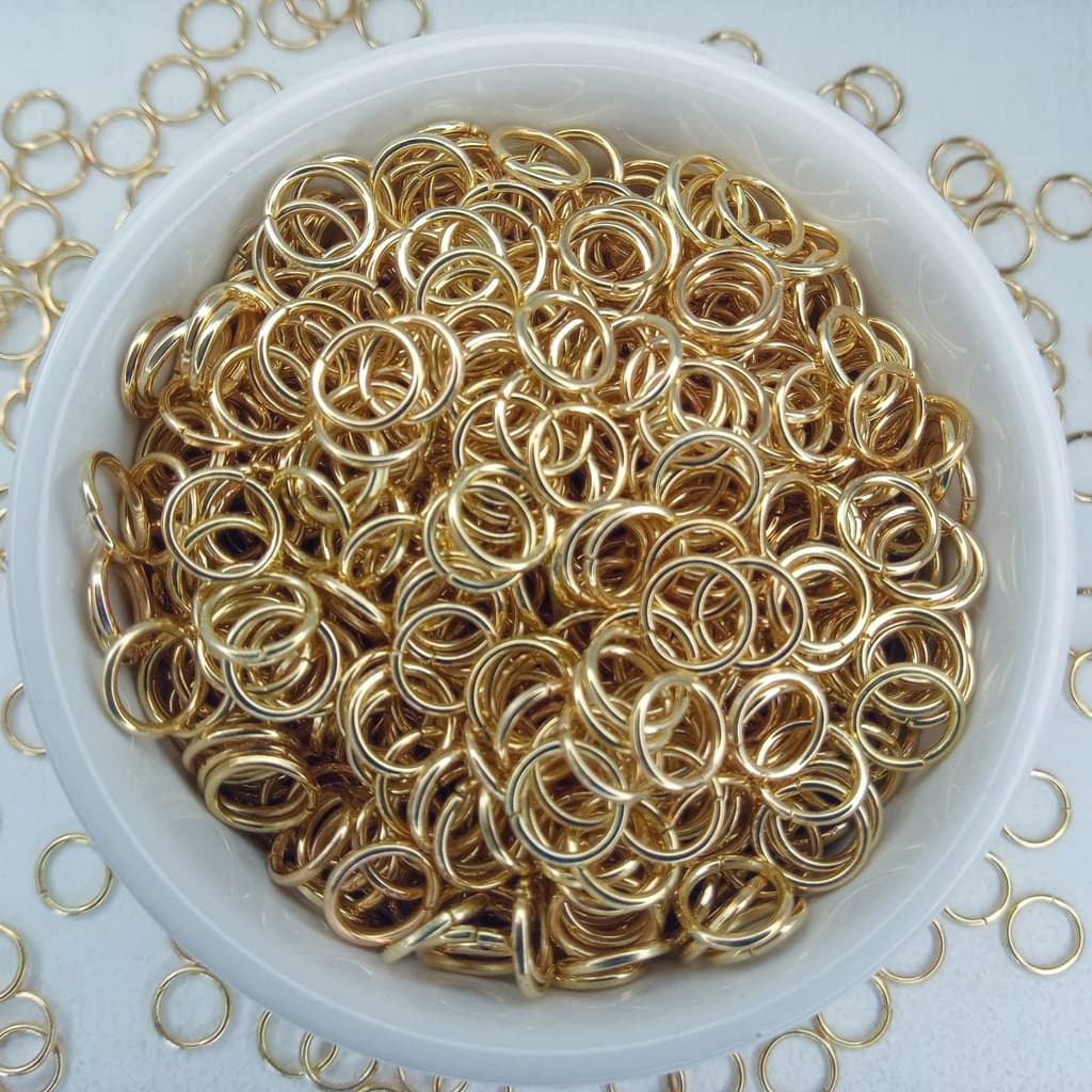 200 Argolas Elo para Chaveiros 6mm /8mm dourado | Bijouterias | Pingente
