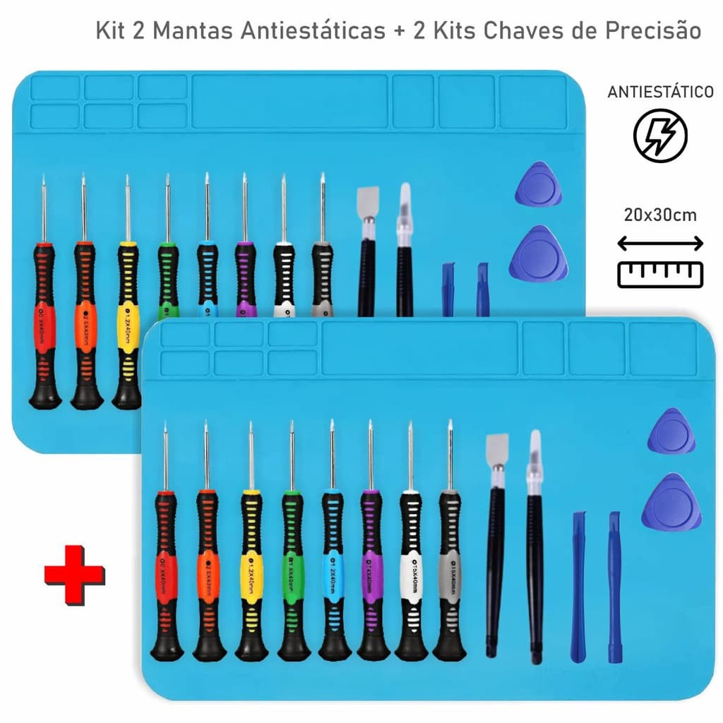 Kit 2 Mantas Antiestáticas + 2 Jogos de Chaves 16 Peças