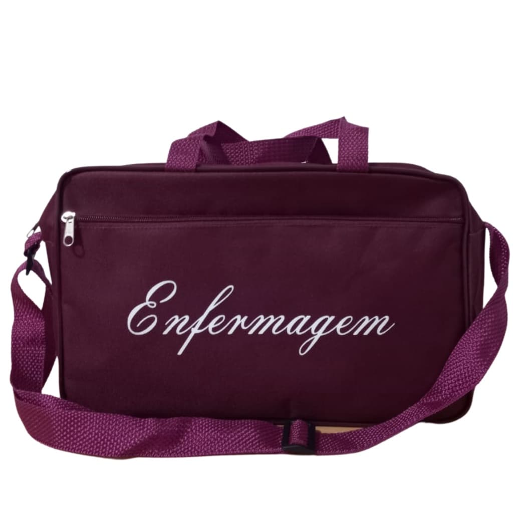 Bolsa para Enfermagem com Alça de Mão e Ombro Cor VINHO