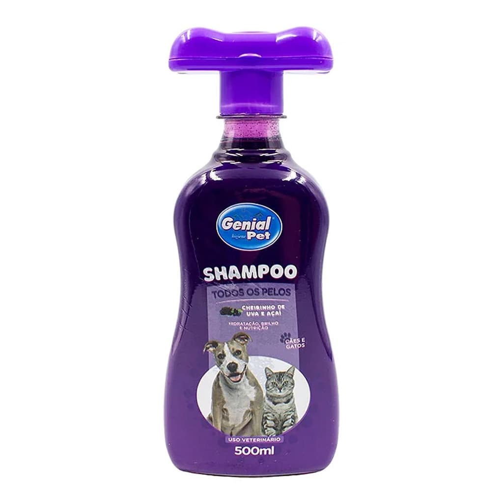 Shampoo Genial Pet 500ml Uva + Açai Caes e Gatos