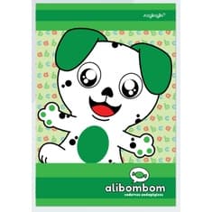 Kit 3 Cadernos Alibombom Verde – Capa Dura, Flexível e Pauta Numerada! ✅🎒