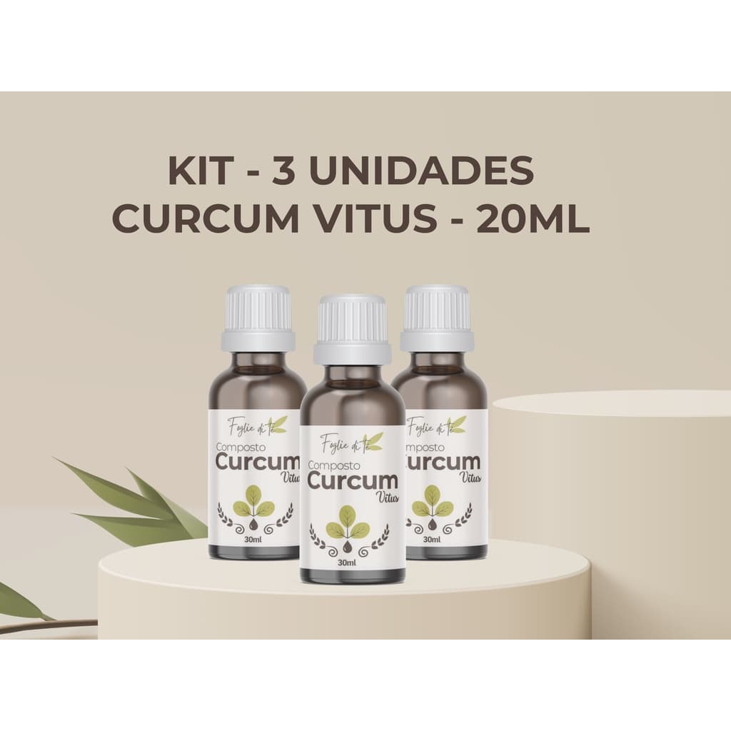 KIT - Curcum Vitus - Extrato de Curcuma Longa - Gotas - Dores e Inflamações - 20ml