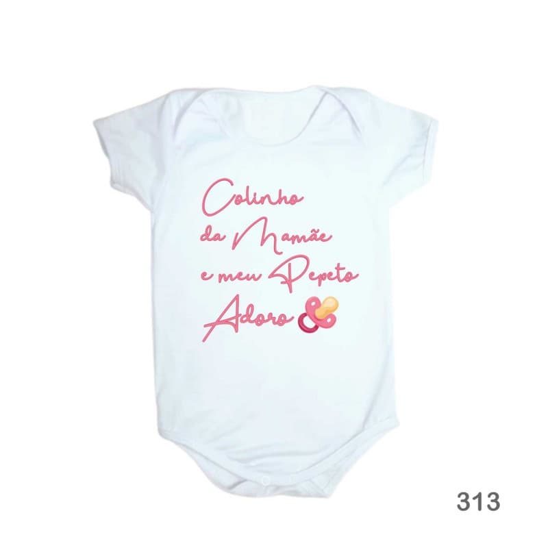 Body de Bebê Personalizado Colinho da Mamãe e meu Pepeto