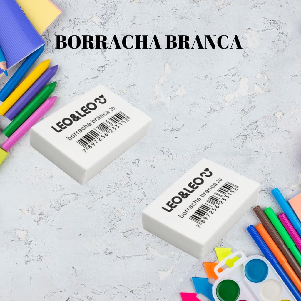 Kit com 2 Borrachas Branca 20 leo&leo REF: 233152